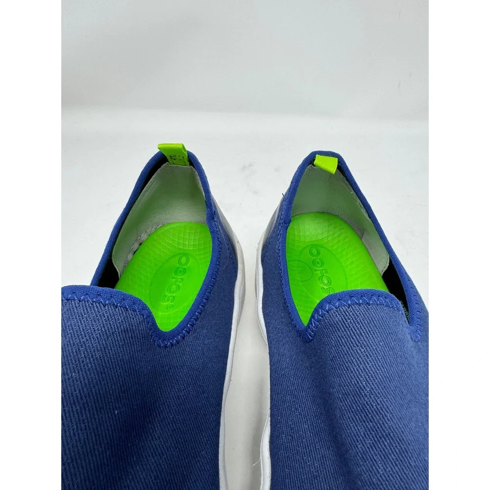 Oofos OOmg Low Shoe Navy Blue Slip On Recovery Sneaker Women Sz 7.5 Orthotic